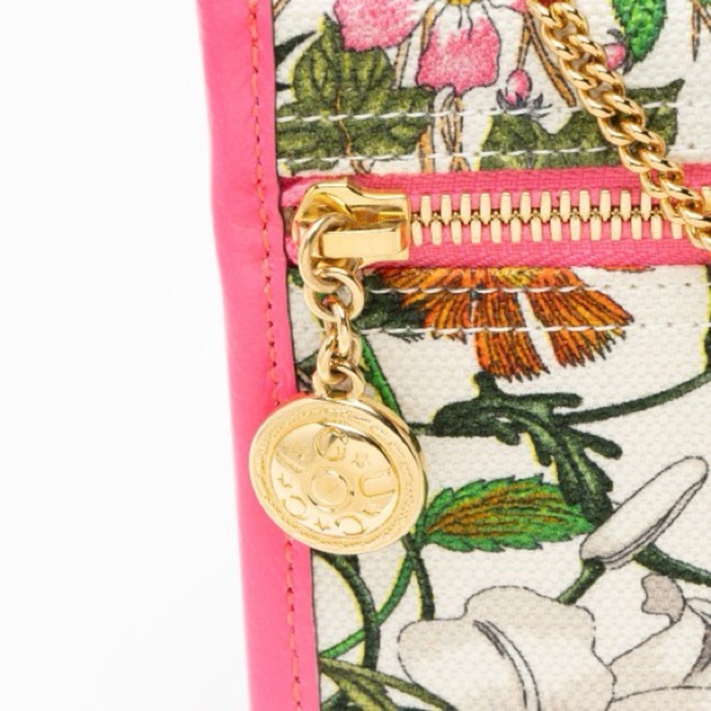 Gucci Flora Clutch with Gold Chain and Zipper with Gucci Charm Zipper Pull - Picture 5 of 6